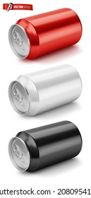 Vector realistic illustration of soda cans on a white background.
