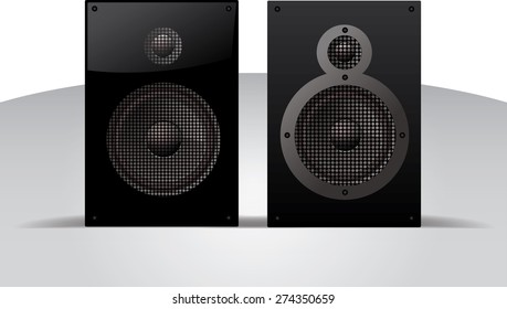 Vector realistic illustration of speakers