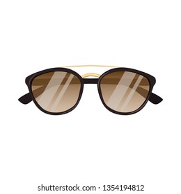 Vector Realistic Illustration of Sunglasses. Modern and Fashion Sunglasses. Fashion Accessory for Women. Drawing in Realistic Style isolated on White Background. Summer Object