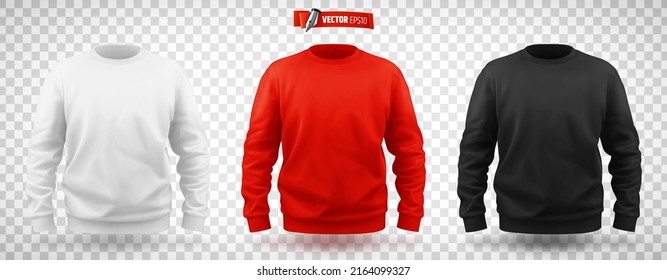 Vector realistic illustration of sweat-shirts on a transparent background.