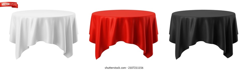 Vector realistic illustration of tablecloths on a white background.