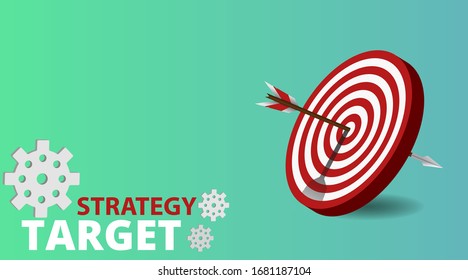 Ilustración vectorial realista con el concepto de objetivo financiero objetivo.Gráfico creciente y objetivo como metáfora exitosa del espíritu empresarial. Estrategia de crecimiento o análisis empresarial. 
