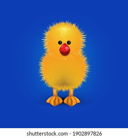 Vector realistic illustration of a toy chicken