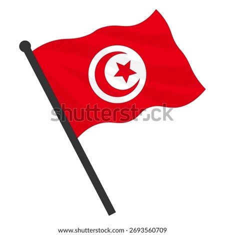 Vector realistic illustration of Tunisia flags on a transparent background
