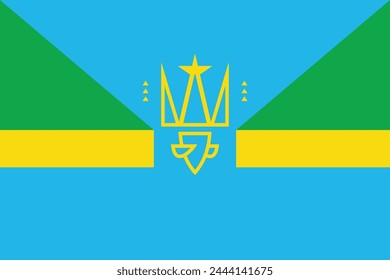 Vector realistic illustration of Ukrainian Flag of Novodnistrovsk on a transparent background.