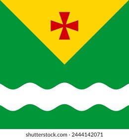 Vector realistic illustration of Ukrainian Flag of Novomyrhorod on a transparent background.