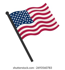 Vector realistic illustration of USA flag on a white background