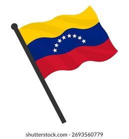 Vector realistic illustration of Venezuela flag on white background.