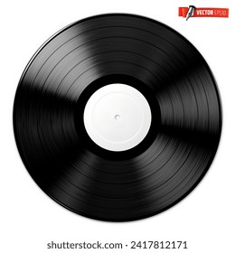 Vector realistic illustration of a vinyl record on a white background.