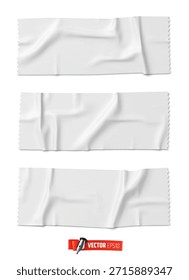 Ilustração realista de vetor de fita adesiva branca em um fundo branco.