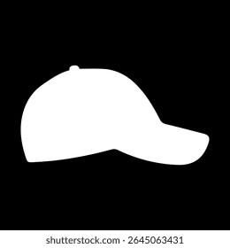 Vector realistic illustration of a white and black textile baseball cap front