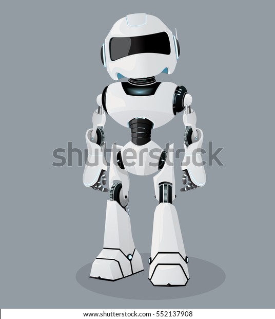 白いロボットのベクター画像のリアルなイラスト ベクター画像ロボット のベクター画像素材 ロイヤリティフリー