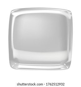 Vector realistic illustration of a white square ceramic plate.