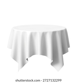 Vector ilustración realista de manteles blancos sobre un fondo blanco.