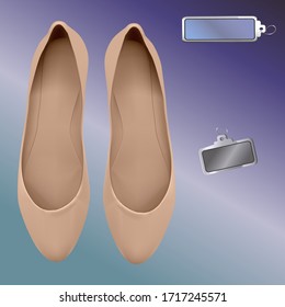 Vector realistic illustration of women's shoes. Isolated image of shoes.