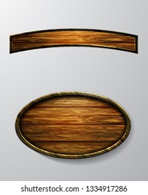 Vector realistic illustration of wooden signboard