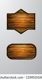 Vector realistic illustration of wooden signboard