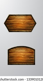 Vector realistic illustration of wooden signboard