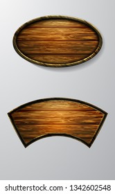 Vector realistic illustration of wooden signboard