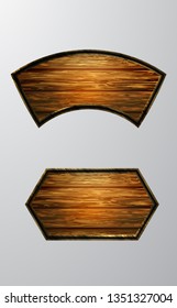 Vector realistic illustration of wooden signboard