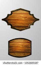 Vector realistic illustration of wooden signboard