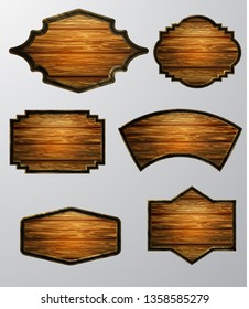 Vector realistic illustration of wooden signboard