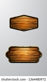 Vector realistic illustration of wooden signboard