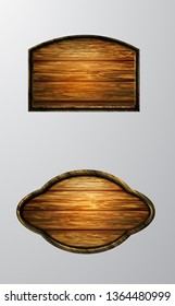 Vector realistic illustration of wooden signboard