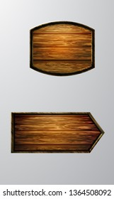 Vector realistic illustration of wooden signboard