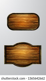 Vector realistic illustration of wooden signboard