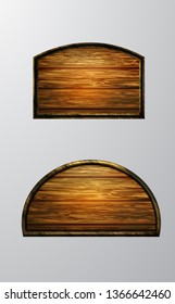 Vector realistic illustration of wooden signboard