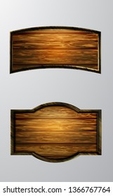 Vector realistic illustration of wooden signboard