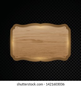Vector realistic illustration of wooden signboard copyspace