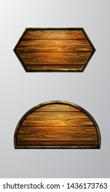 Vector realistic illustration of wooden signboard