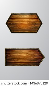 Vector realistic illustration of wooden signboard