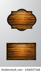 Vector realistic illustration of wooden signboard