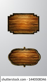 Vector realistic illustration of wooden signboard
