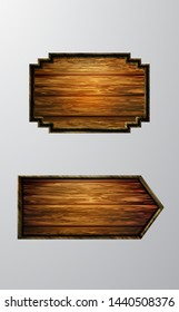 Vector realistic illustration of wooden signboard