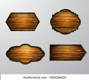 Vector realistic illustration of wooden signboard