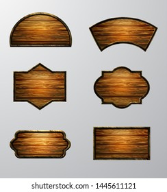 Vector realistic illustration of wooden signboard