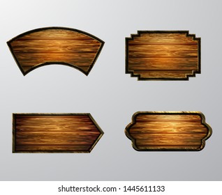 Vector realistic illustration of wooden signboard