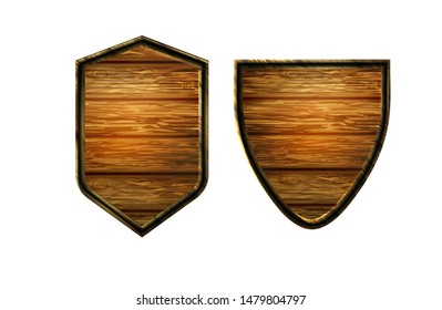 Vector realistic illustration of wooden signboard