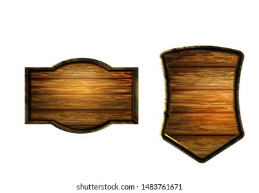 Vector realistic illustration of wooden signboard
