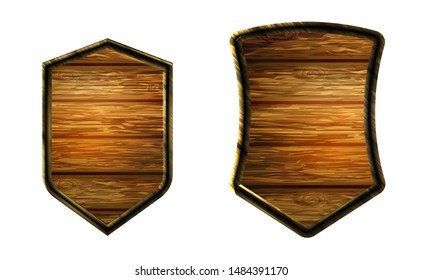 Vector realistic illustration of wooden signboard