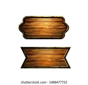 Vector realistic illustration of wooden signboard
