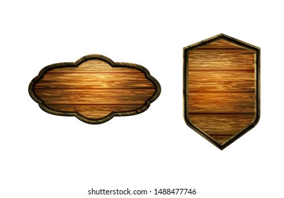 Vector realistic illustration of wooden signboard