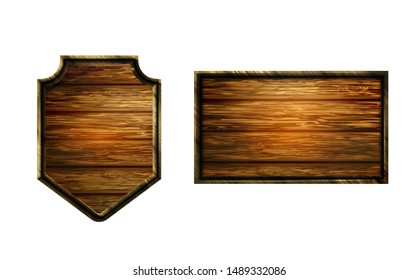 Vector realistic illustration of wooden signboard