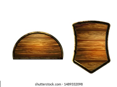 Vector realistic illustration of wooden signboard