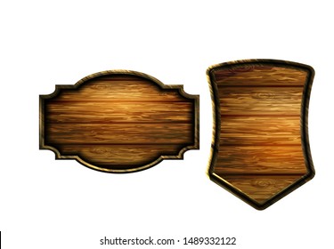 Vector realistic illustration of wooden signboard
