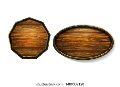 Vector realistic illustration of wooden signboard